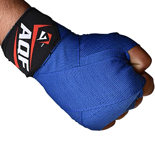 AQF Boxbandagen Für Kampfsport 4 Meter Elastische Boxhandschuhe Innerer Handschuhe Schutz Bandagen Boxen MMA & Cross Fitness Harren & Damen (Blau) von AQF
