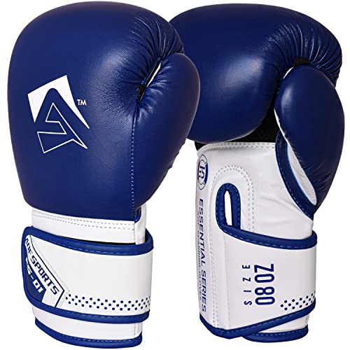 AQF Boxhandschuhe Für Boxen Und Box Training Box Handschuhe MMA, UFC Boxing Gloves Kickboxen Punching Sparring Boxsack Sandsack Muay Thai (Blau, 10oz) von AQF