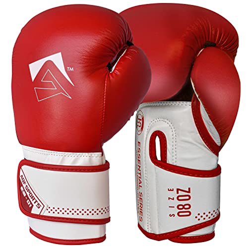 AQF Boxhandschuhe Für Boxen Und Box Training Box Handschuhe MMA, UFC Boxing Gloves Kickboxen Punching Sparring Boxsack Sandsack Muay Thai (Rot, 12oz) von AQF