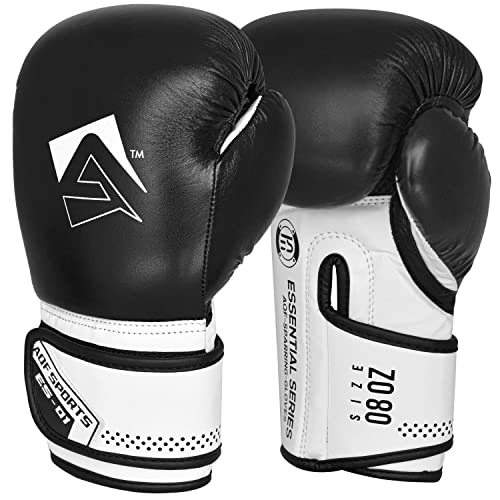 AQF Boxhandschuhe Für Boxen Und Box Training Box Handschuhe MMA, UFC Boxing Gloves Kickboxen Punching Sparring Boxsack Sandsack Muay Thai (Schwarz, 10oz) von AQF