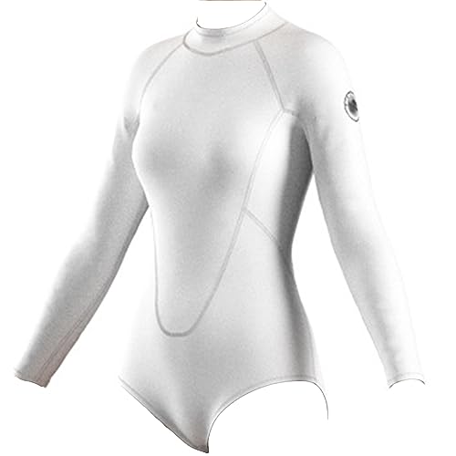 2MM Einteiliger Langarm-Neoprenanzug, Ultra Stretch Shorty Neoprenanzug für Damen, Verdickter Taucheranzug mit Reißverschluss auf der Rückseite, zum Schwimmen, Surfen, Schnorcheln von AQHZB