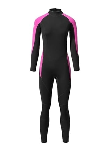 Neopren-Neoprenanzug, komplettes Tauchset für Herren, einteiliger Schnorchel- und Surfanzug, Winterwärme (Farbe: Rose RED, Größe: S) von AQHZB