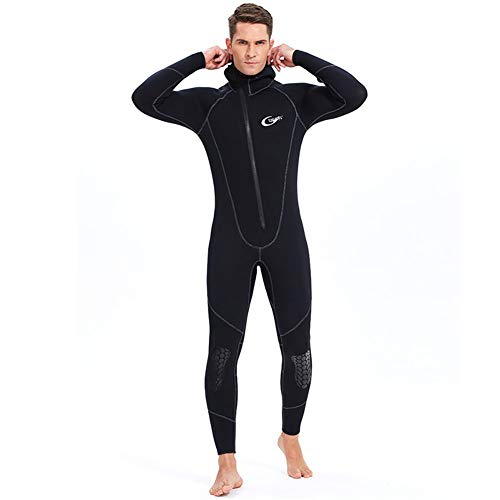 Ultra-Stretch 5 mm Neopren-Neoprenanzug, winterwarmer Ganzkörper-Tauchanzug mit Frontreißverschluss für Männer und Frauen, Schnorcheln, Tauchen, Schwimmen, Surfen, Herren, 3XL von AQHZB