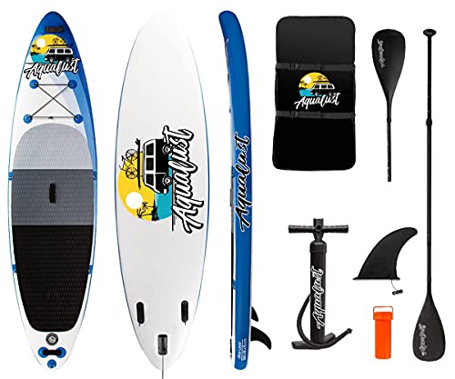AQUALUST 10'6" SUP Board Stand Up Paddle Surf-Board aufblasbar Paddel ISUP 320x81cm Blue von AQUALUST
