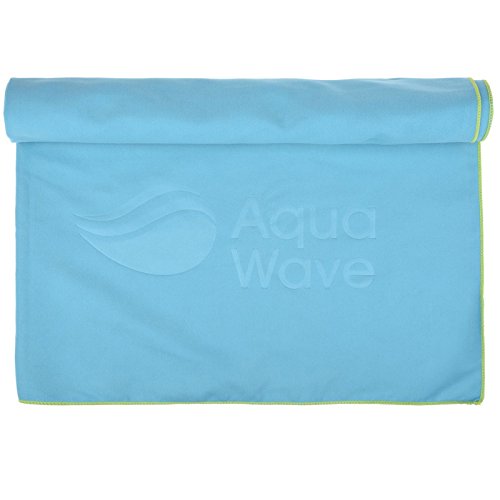 AQUAWAVE MENOMI Microfibre Suede Towel, Turquise/Lime, One Size von martes