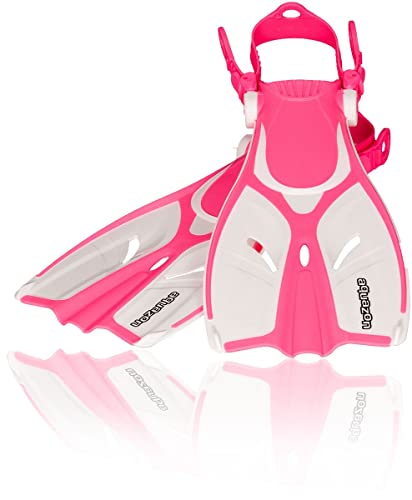 AQUAZON Style Verstellbare Flossen, Schnorchelflossen, Taucherflossen, Schwimmflossen für Mädchen und Damen zum Schnorcheln, Schwimmen, Farbe:pink, Größe:27/31 von aquazon