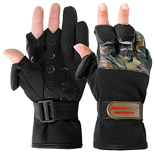 Arapaima Fishing Equipment® Neopren Angelhandschuhe 'Wizard' | Thermo Angel Handschuhe | Anglerhandschuhe | Fishing Gloves - Hunting Camo - M von Arapaima Fishing Equipment