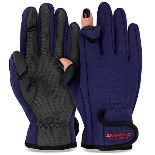 Thermo Angelhandschuhe 'Spin' | Neopren Angel Handschuhe | Anglerhandschuhe | Fishing Gloves - Navy - S von Arapaima Fishing Equipment