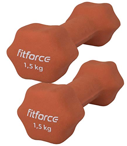 ARCORE Fitforce Paar Neopren Training Fitness Hanteln 0,5kg 1kg 1,5kg 2kg 3kg 4kg rutschfest Hantelset Workout Gewichte für Damen Männer Kinder Krafttraining Gymnastik (1,5kg braun) von ARCORE