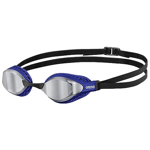 arena Airspeed Mirror Anti Beschlag Unisex Wettkampf Schwimmbrille für Erwachsene, Schwimmbrille mit Breiten Gläsern, UV-Schutz, 3 Austauschbaren Nasenstegen, Air-Seals Dichtungen von ARENA