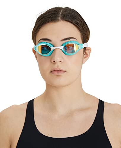 arena Airspeed Mirror Anti Beschlag Unisex Wettkampf Schwimmbrille für Erwachsene, Schwimmbrille mit Breiten Gläsern, UV-Schutz, 3 Austauschbaren Nasenstegen, Air-Seals Dichtungen von ARENA