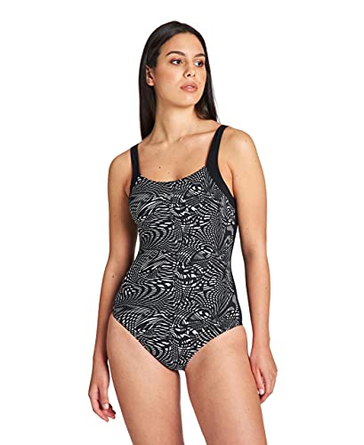 ARENA Damen Clara Back One Piece Swimsuit, Black Multi-black, 36 EU von ARENA