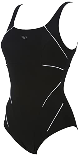 arena Damen Jewel R One Piece Swimsuit, Black-White, 44 EU von ARENA