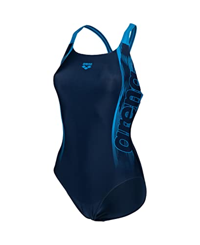 arena Damen Sport Badeanzug Graphic Swim Pro Back, Navy-Turquoise, 42, 005532 von ARENA