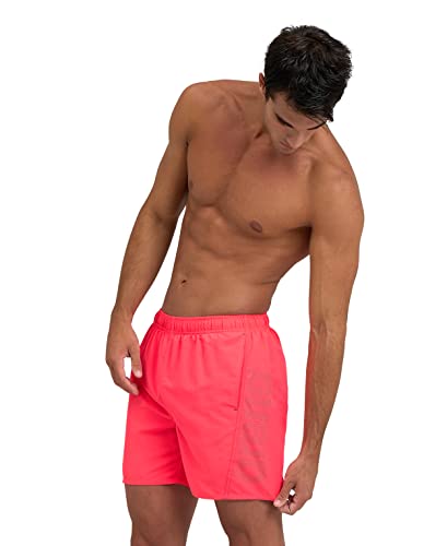 ARENA Herren Fundamentals Logo Boxer Swim Trunks, Fluo Red-dark Olive, XL EU von ARENA