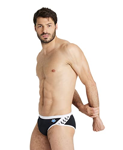 ARENA Herren Men's Arena Icons Swim Briefs Solid Boardshorts, Black-white, 30 EU von ARENA