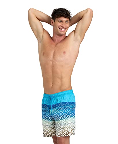 ARENA Herren Placed Boxer Beach Shorts, Sand&sea Turquoise, L von ARENA