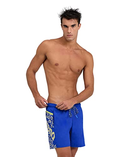 ARENA Herren Men's Arena Pro_file Beach Boxer Logo Swim Trunks, Neon Blue-soft Green, L EU von ARENA
