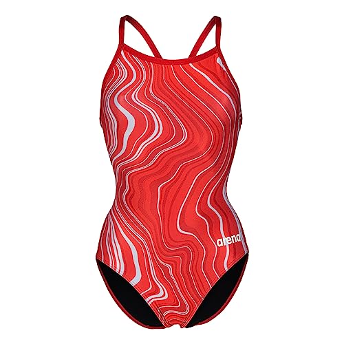 ARENA Lightdrop Back Marbled Einteiliger Badeanzug Damen rot von ARENA