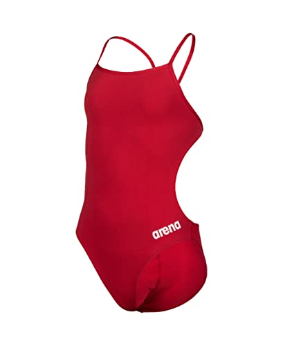 ARENA Mädchen Girl's Team Swimsuit Challenge Solid Badeanzüge, Red-white, 128 EU von ARENA