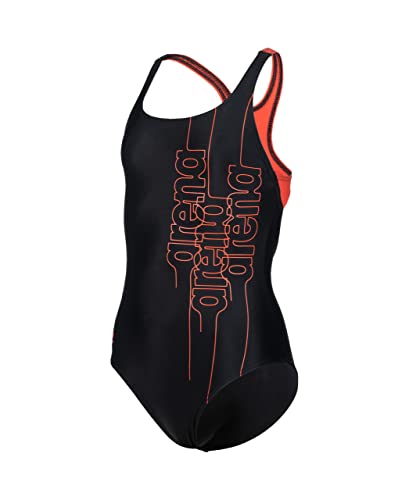 ARENA Mädchen Girls' Swim Pro Back Graphic Swimsuit L Badeanzüge, Black-floreale, 128 EU von ARENA