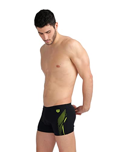 ARENA Herren Short Graphic Swim Trunks, Black-soft Green, 7 EU von ARENA