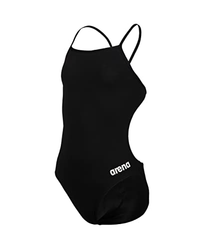 ARENA Mädchen Girl's Team Swimsuit Challenge Solid Badeanzüge, Black-white, 164 EU von ARENA