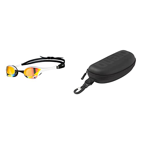 ARENA Unisex – Erwachsene Cobra Ultra Swipe Mr (Yell-White) Swim Goggles, Mehrfarbig, 1 & Unisex – Erwachsene Schwimmbrillen Etui, All-Black, one Size von ARENA