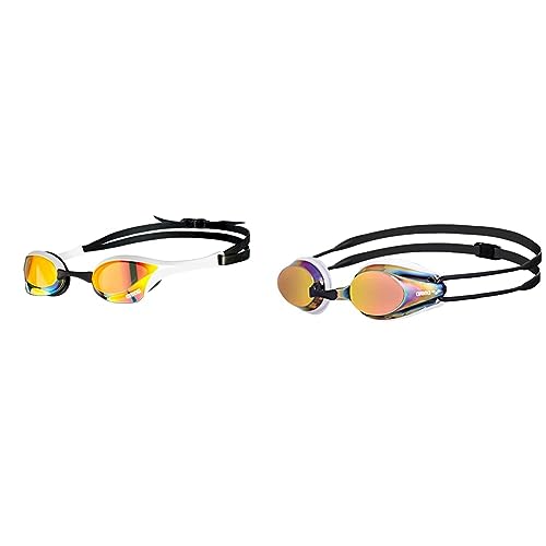 ARENA Unisex – Erwachsene Cobra Ultra Swipe Mr Swim Goggles, Mehrfarbig, 1 & Tracks Mirror Anti-Fog Wettkampf Schwimmbrille Unisex für Erwachsene, Schwimmbrille mit verspiegelten Gläsern von ARENA