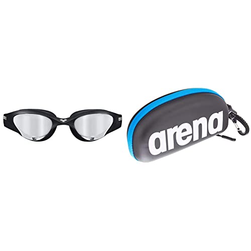 ARENA Unisex – Erwachsene Schwimmbrille The One Mirror, Silver-Black-Black, TU & Unisex Schwimmbrillenetui, Schwarz/Weiß/Royal, Einheitsgröße von ARENA