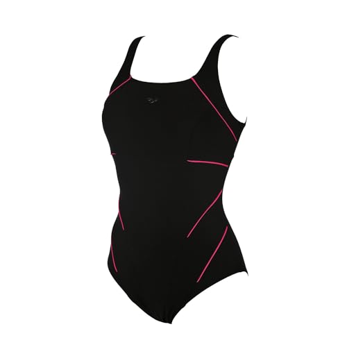 ARENA Damen Badeanzug Jewel One Piece, Black-Rose Violet, DE 46 von ARENA