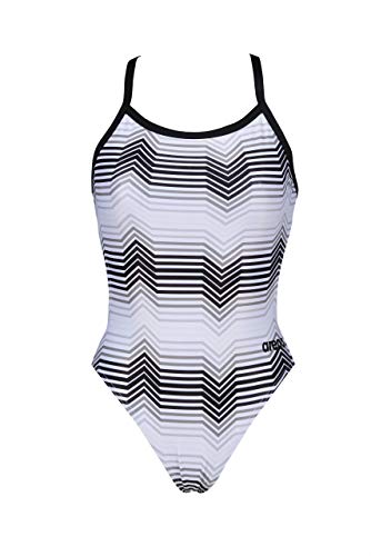 Arena Damen Sport Badeanzug Multicolor Stripes, Black-Grey Multi, 40 von ARENA