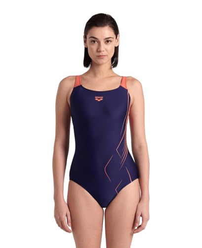 Arena Damen Women's Dive Pro Back One Piece Swimsuit, Navy-calyspo Coral, 38 EU von ARENA