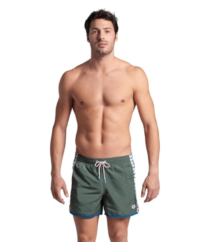 Arena Herren Mens Team Stripe Beach Short Swim Trunks, Sage-Blue Cosmo-White, S EU von ARENA