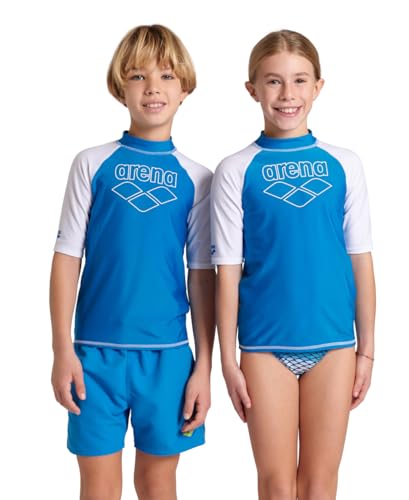 Arena Jungen Unisex Jr Rash Vest S/S Graphic Shirt, Blue China-White, 152 EU von ARENA