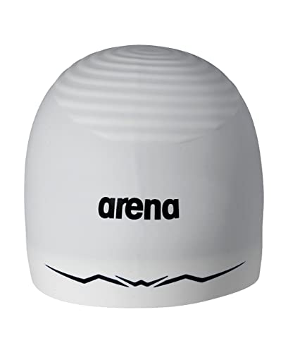 Arena Silikon-Badekappe für Damen und Herren, Aquaforce-Wellen, hydrodynamische Leistung, Wettkampf-intensiv, Schwimmbad, Weiß, Größe XL von ARENA