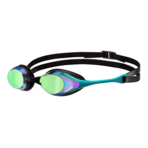 ARENA Unisex Cobra Swipe Racing Swim Goggles for Men and Women Polycarbonate Mirror Lens Hydrodynamic Design, Emerald/Peacock von ARENA