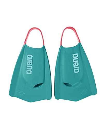 Arena Unisex Erwachsene Powerfin Pro II Schwimm-Trainingsflossen Herren und Damen Silikon Kurze Klinge Flossen Links/Rechts Customized, Calypso Bay, Größe 12,5-13,5 von ARENA