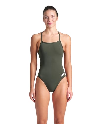 arena Damen Women's Team Challenge Solid One Piece Swimsuit, Dark Sage-White, 30 EU von ARENA