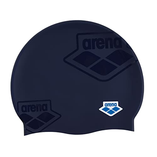 arena Icons Team Stripe Unisex Silikon Badekappe für Erwachsene, Training und Rennen, 100% Silikon, knitterfrei, ikonisch Marineblau von ARENA