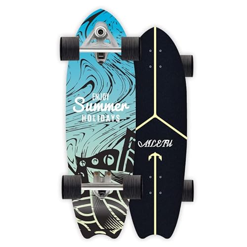 Gravity Slide Land Surf Skate Surfboard Skateboards für Erwachsene Anfänger Jungen & Mädchen Longboard Ohne Treten (B) von AREPAS