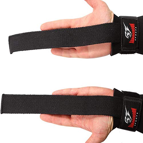 Zughilfen Lifting Straps Wrist Wraps mit Handgelenk Bandagen Paar für Herren Damen Krafttraining Bodybuilding Gewichtheben von ARMAGEDDON SPORTS