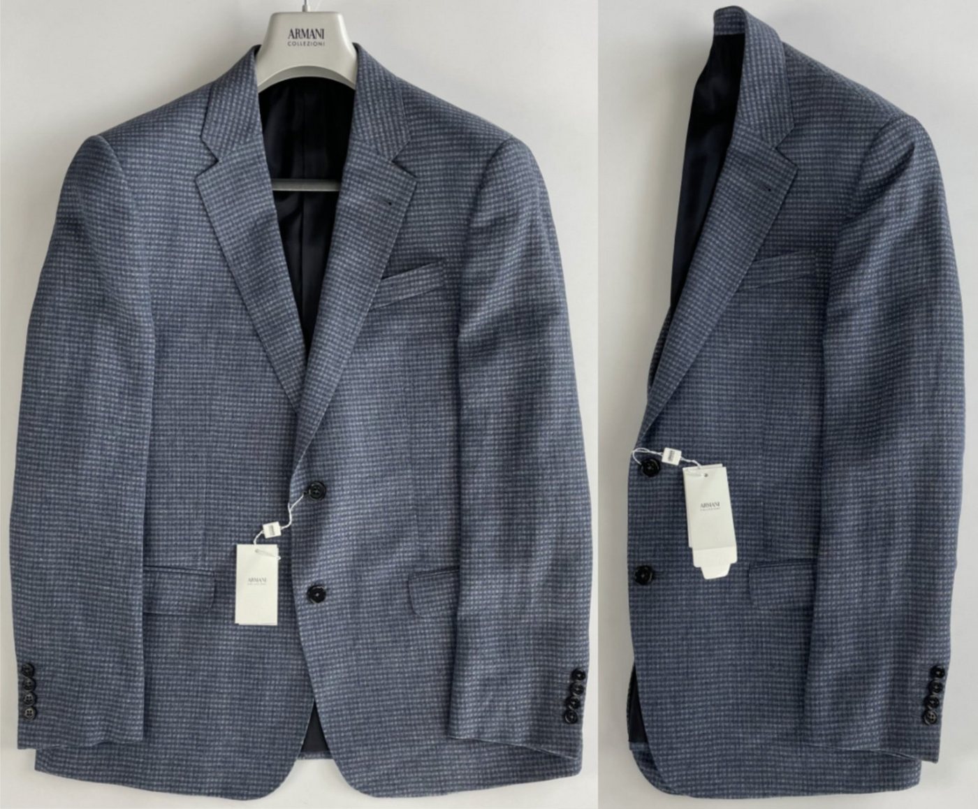 ARMANI COLLEZIONI Sakko Armani Collezioni G LINE Lino Silk Box-Check Anzug Sakko Blazer Jacke von ARMANI COLLEZIONI