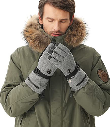 AROMA SEASON Beheizbare Handschuhe Modell Snow (Gray, L/XL) von AROMA SEASON