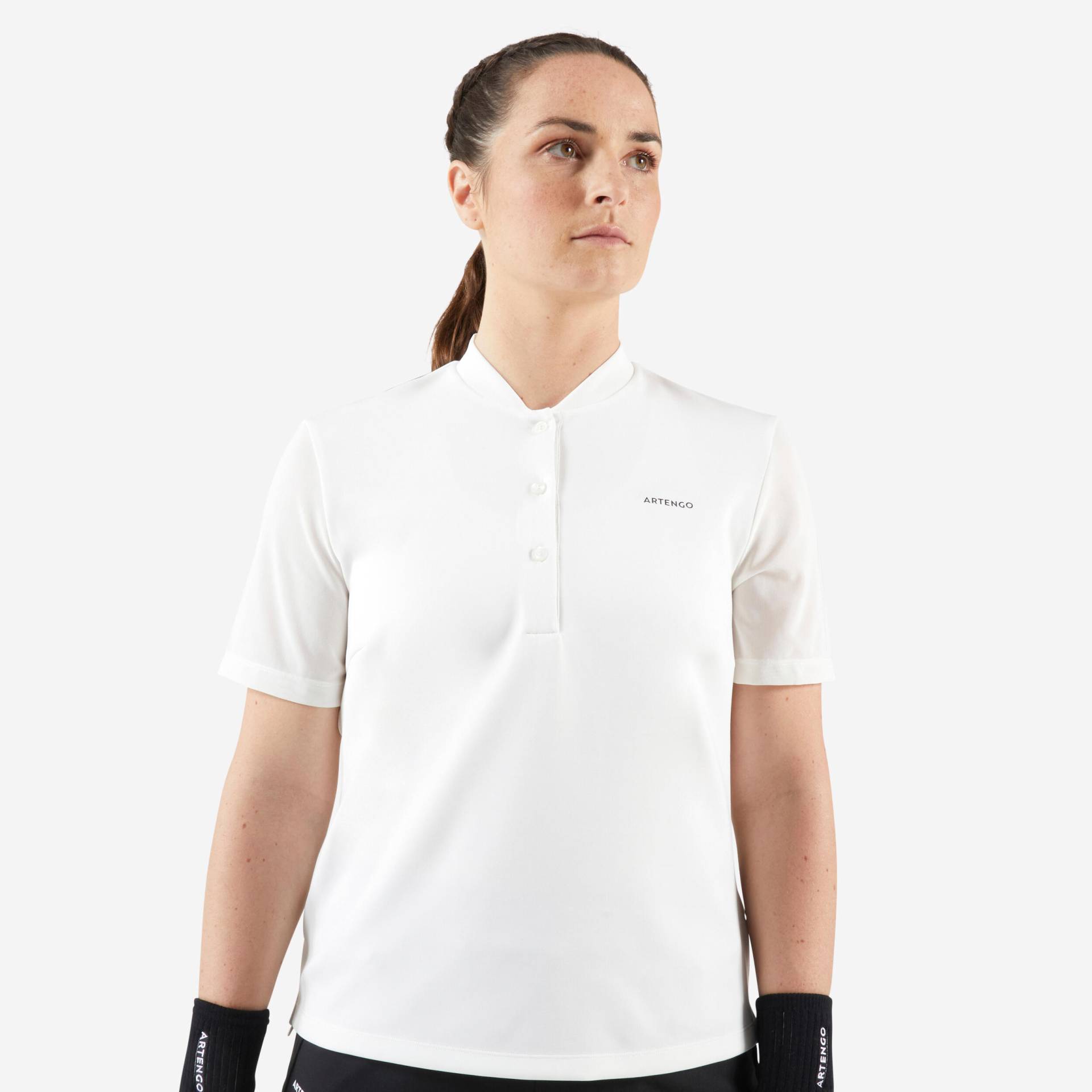 Damen Tennis Poloshirt - Dry 500 Soft weiss von ARTENGO