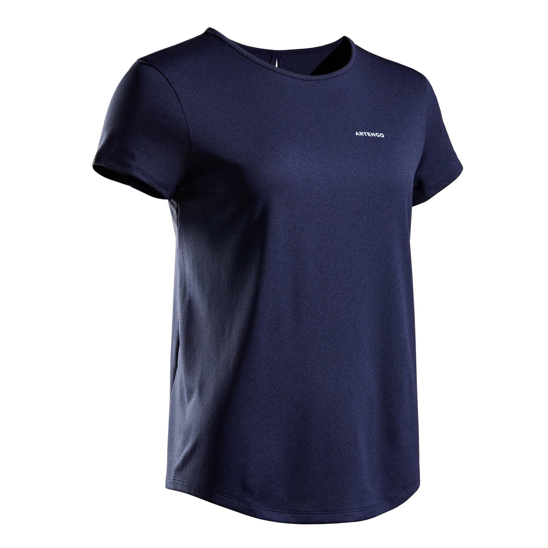 Damen T-Shirt Tennis Rundhals - Dry Essentiel 100 Club marineblau von ARTENGO