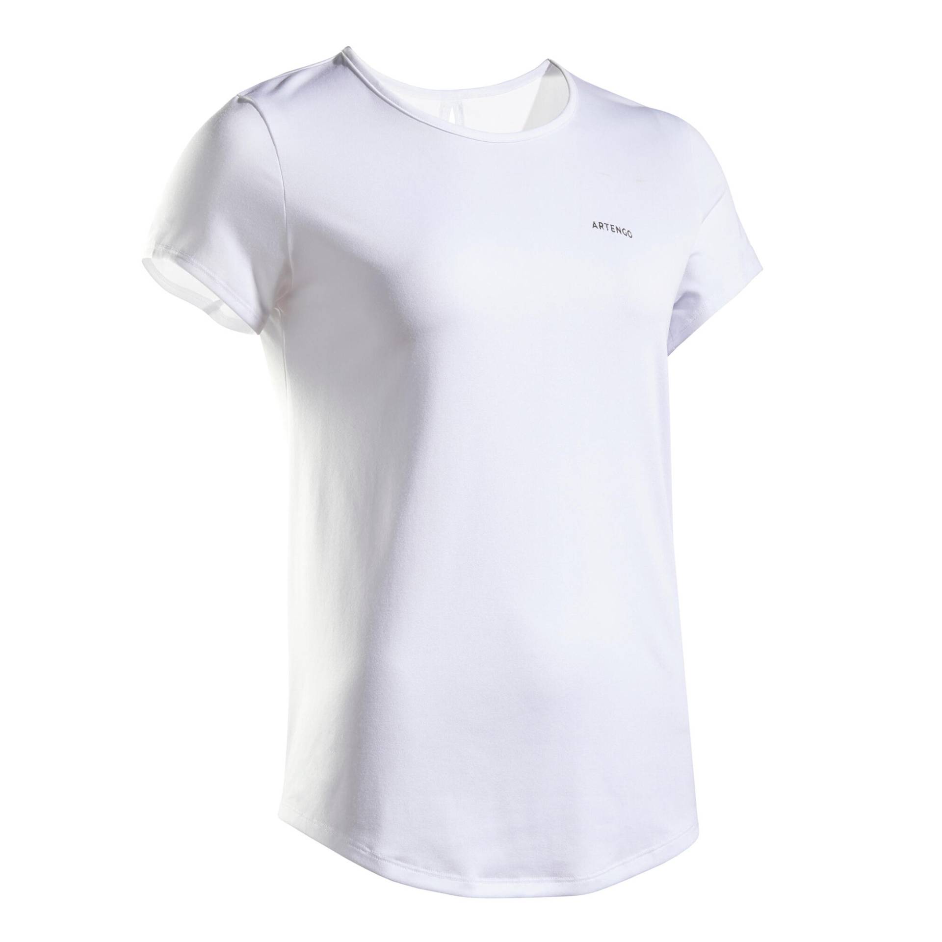 Damen Tennis T-Shirt - Dry Essentiel 100 Club weiss von ARTENGO