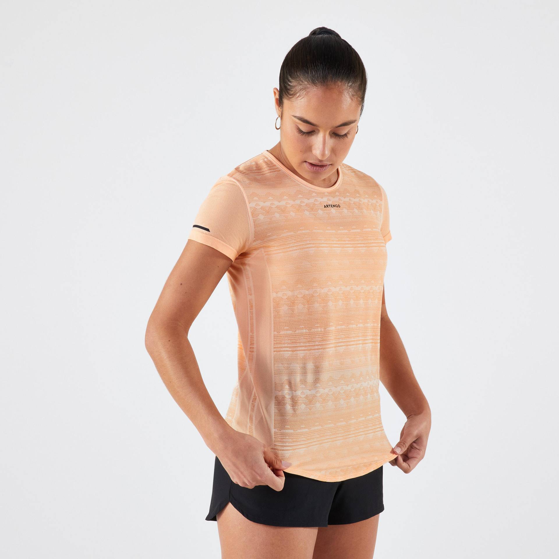 Damen Tennis T-Shirt - TTS Light orange von ARTENGO