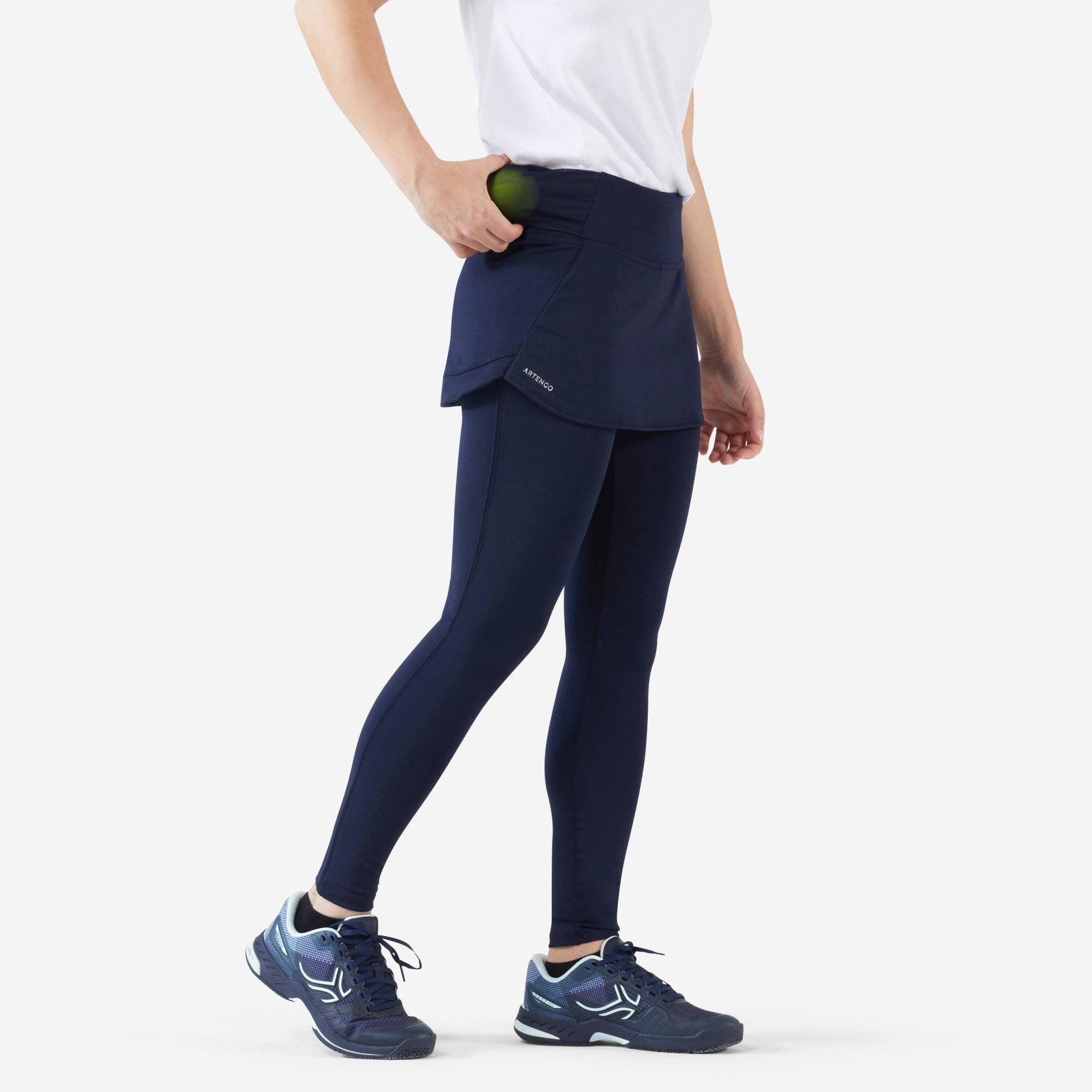 Damen Tennisrock mit Leggings - Dry Hip Ball blau/schwarz von ARTENGO