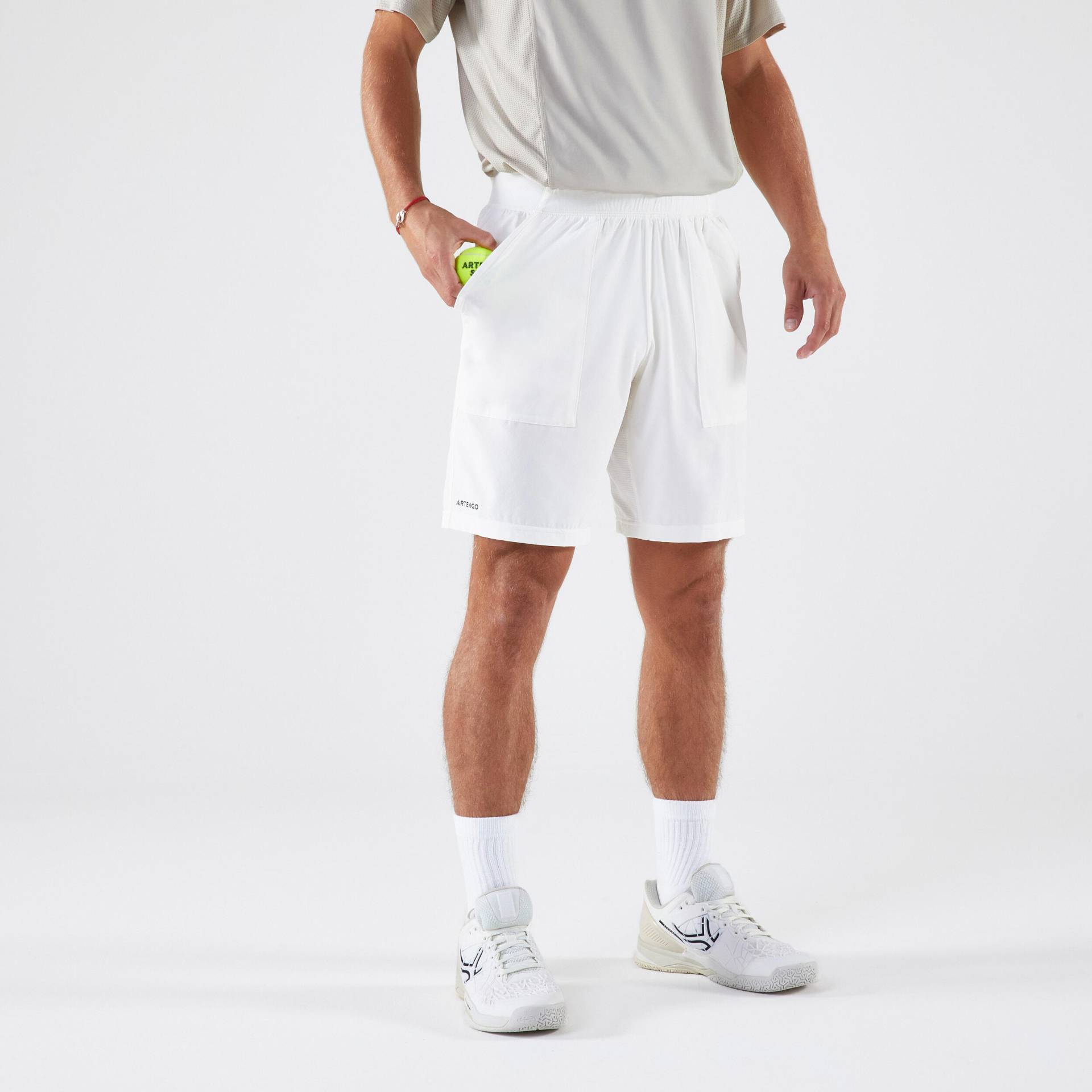 Herren Tennis Shorts atmungsaktiv - Artengo Dry weiss von ARTENGO